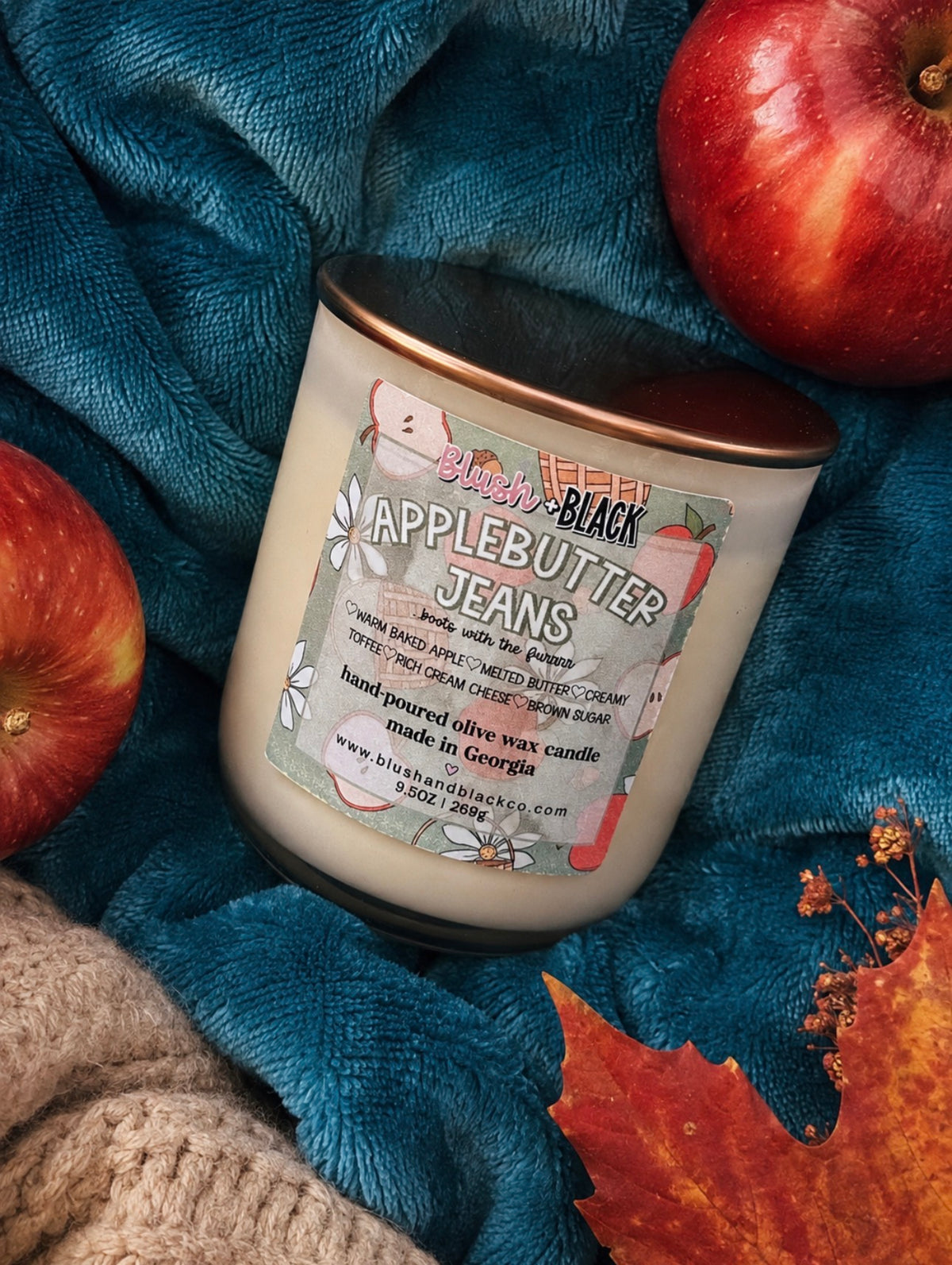 Apple butter Jeans 9.5oz Candle (12oz weight)
