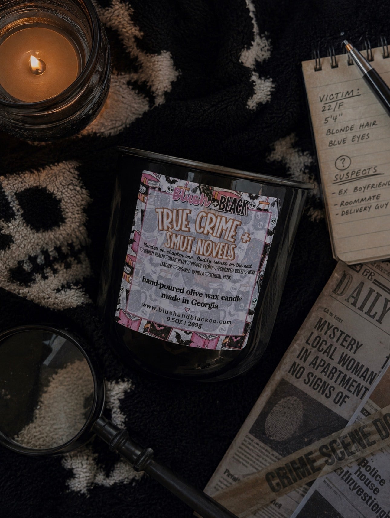 True Crime + Smut Novels 9.5oz Candle (12oz weight)