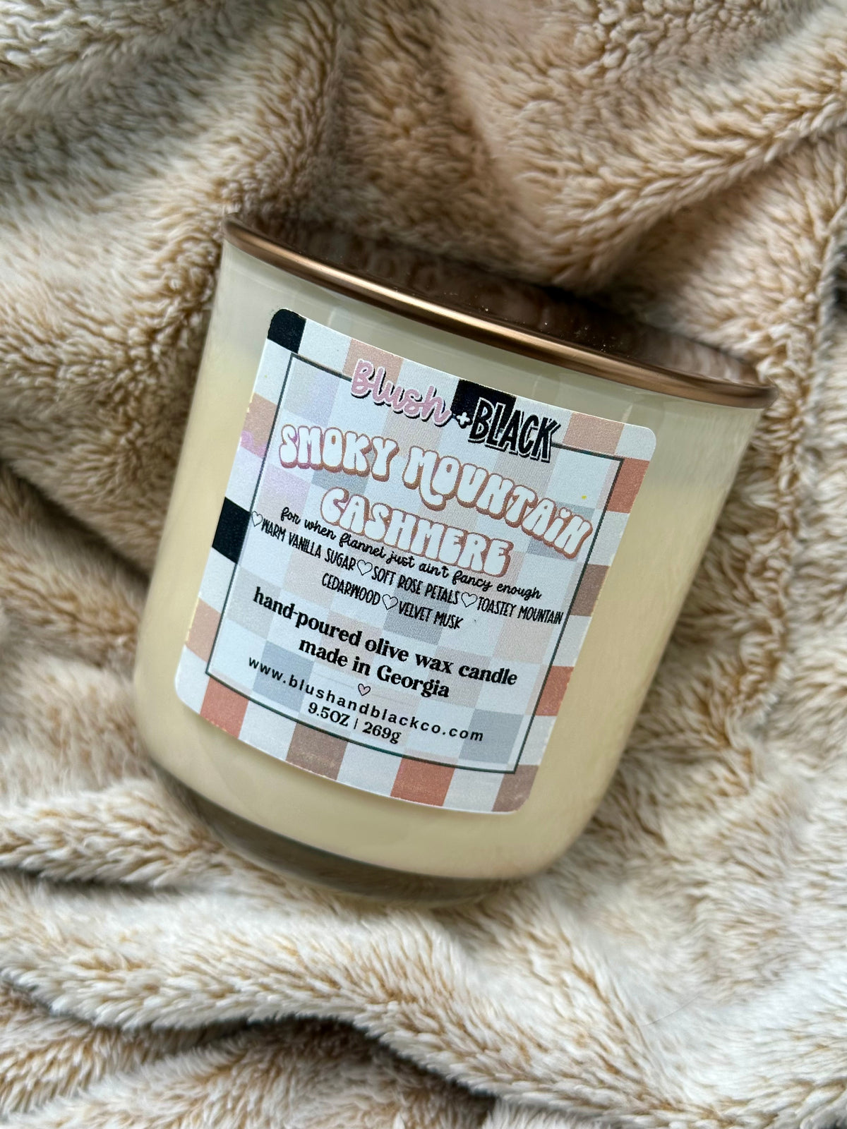 Smoky Mountain Cashmere 9.5oz Candle (12oz weight)
