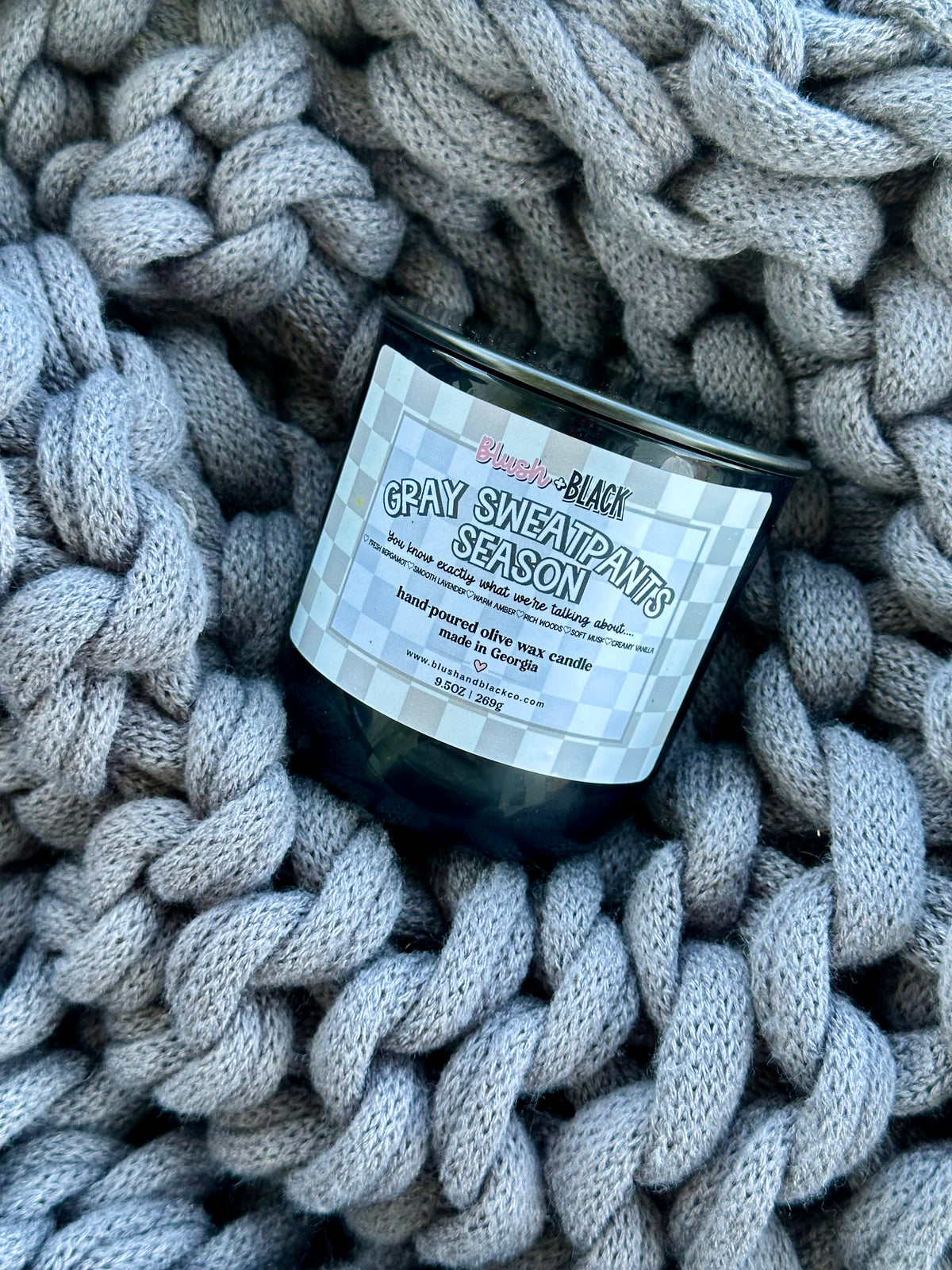 Gray Sweatpants Season 9.5oz candle (12oz weight)